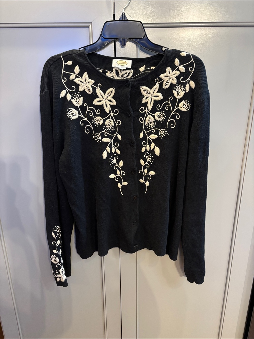 Vintage Talbots Black button front cardigan
